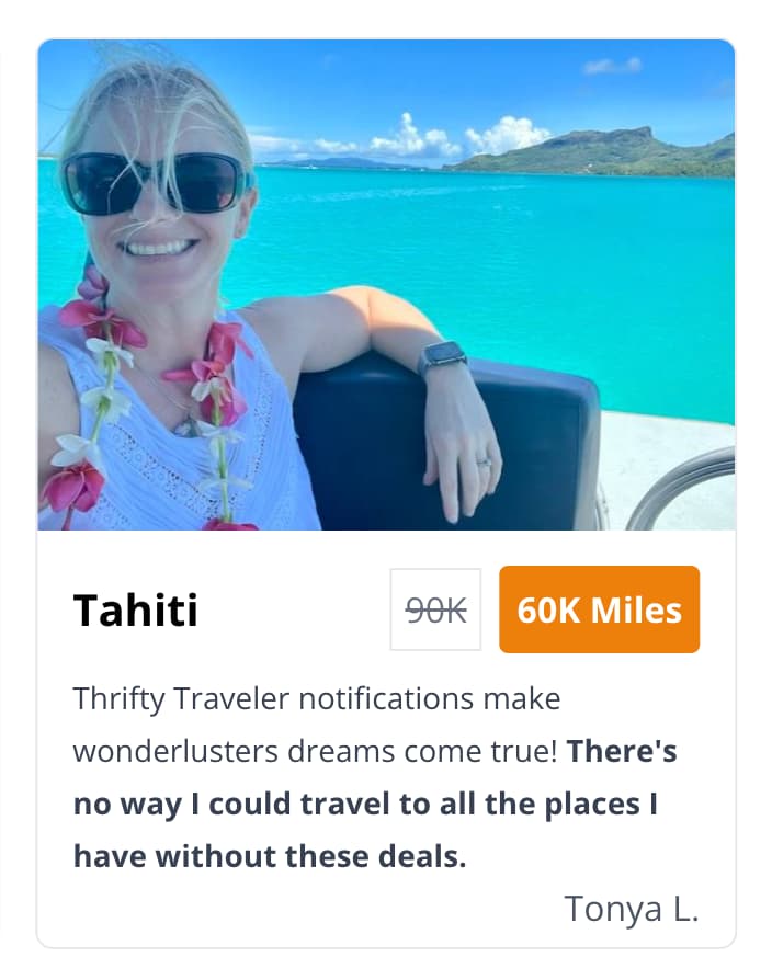 TT premium member testimonial for a tahiti deal